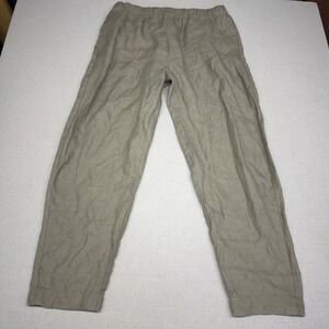 KOTN Linen Pants Mens XL Beige Brown Elastic Waist Breathable Boho Casual